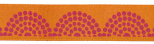 Лента атласная 12 мм ( 1/2 ") с рисунком "Gamma" ФАСОВКА 3 м D9/023 сиреневый/оранжевый