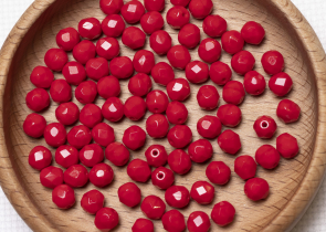 Бусины полированные круглые 6мм 25г (90 штук) 93200 красный непрозрачный