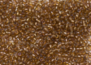 Бисер Япония круглый 11/0 10г 0278 топаз, золотая линия внутри